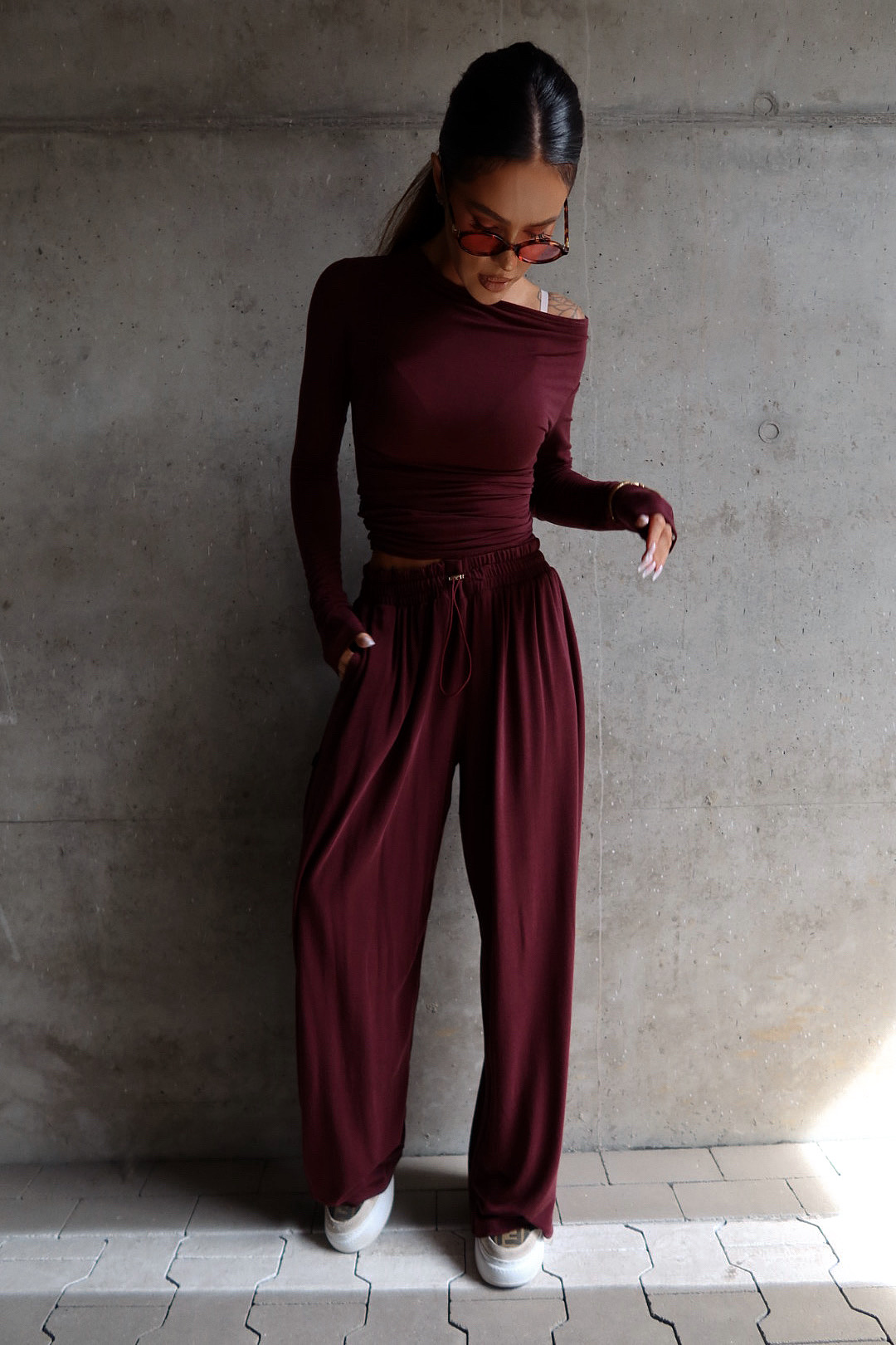 Панталон SLOUCHIE Burgundy - Image 2