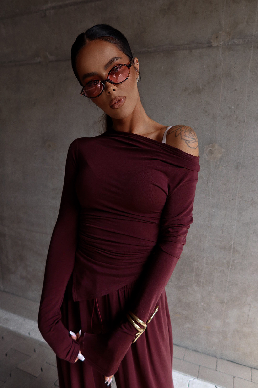 Топ HUGGIE Burgundy